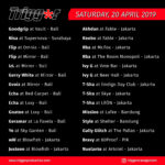 Schedule DJs & MCs 20 April 2019