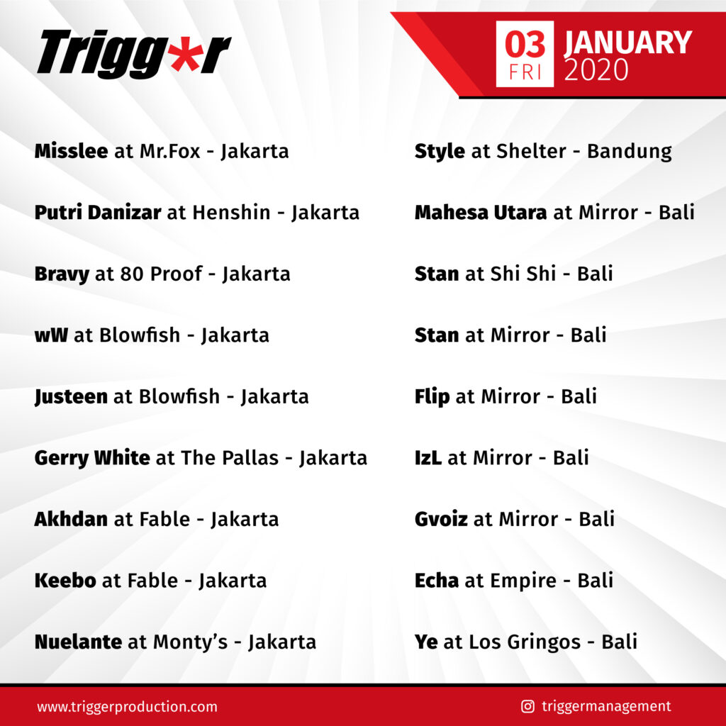 SCHEDULE DJS & MCS 03 January 2020