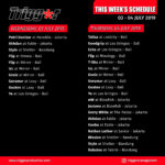 SCHEDULE DJS & MCS 03 – 04 JULY 2019